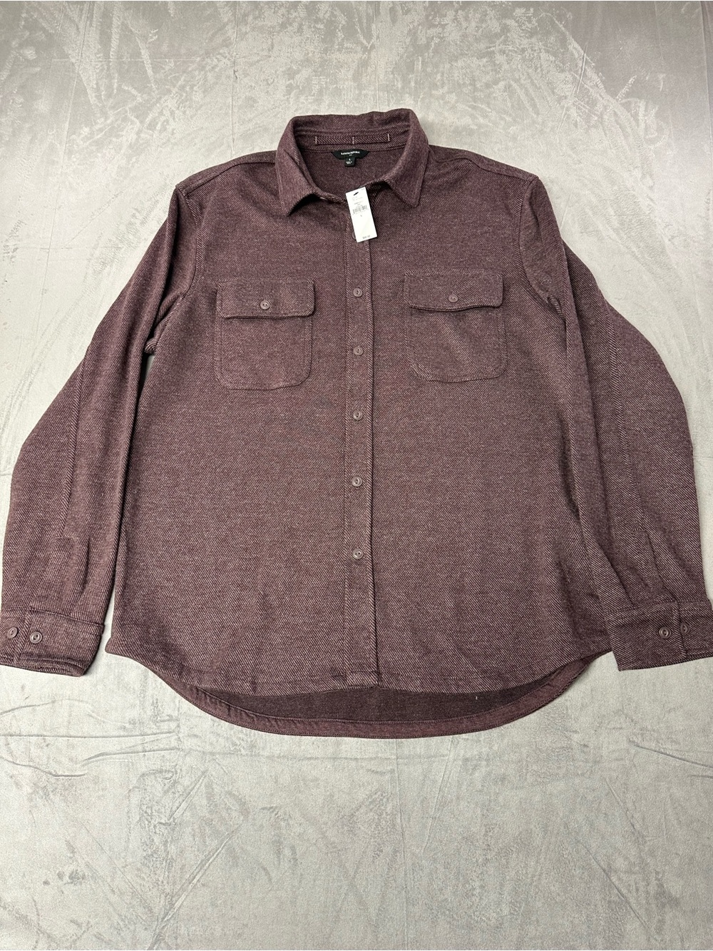 Banana Republic Men's Button-Front Shirt Jacket in Plum Heather